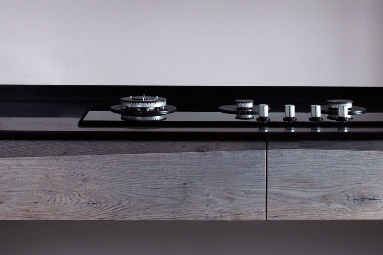 bespoke kitchen design unique drawers kitchen facility in full natural wood solid wood specially dyed oak veneer contemporary modern design by jacobsroom black marble granite