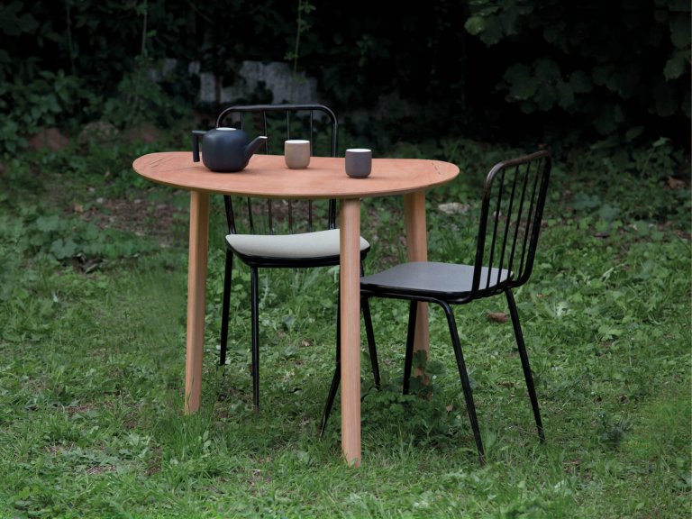 LIANE folding table LEAVE #1 in natural wood, limited edition design by jacobsroom for contract restaurant private
