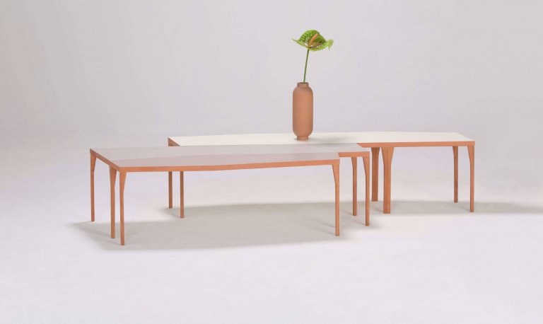 RAY modular side table set of 5 single couch tables contemporary minimal limited edition design by jacobsroom, full natural wood, tangram collection