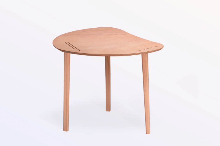 LIANE folding table LEAVE #1 in natural wood, limited edition design by jacobsroom for contract restaurant private