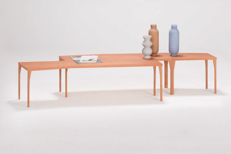 Ray-modular-side-table-in full natural wood variable composition of small tables limited edition design by jacobsroom