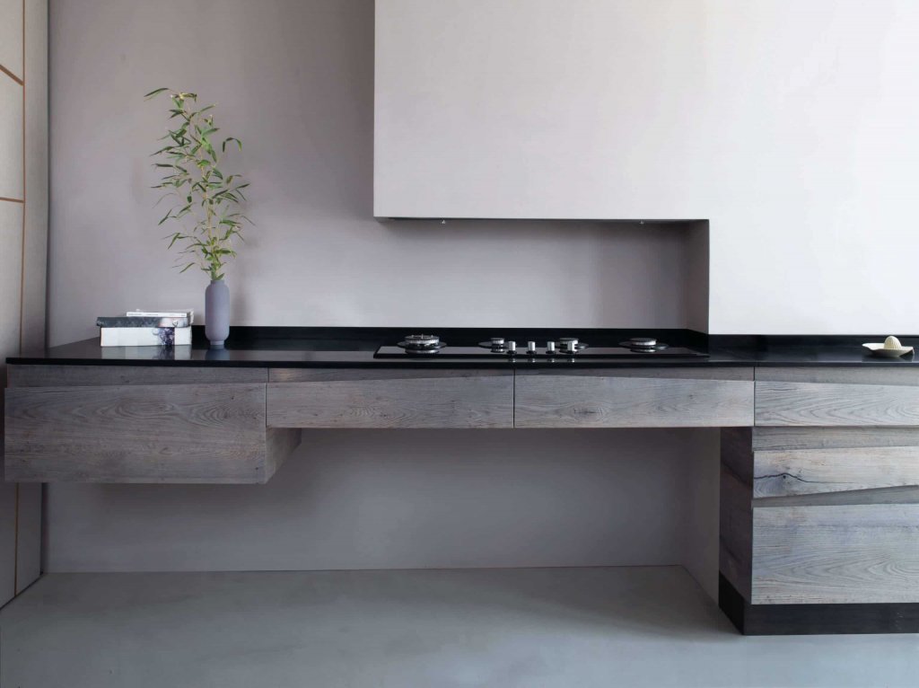 bespoke kitchen design unique drawers kitchen facility in full natural wood solid wood specially dyed oak veneer contemporary modern design by jacobsroom black marble granite