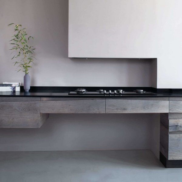 bespoke kitchen design unique drawers kitchen facility in full natural wood solid wood specially dyed oak veneer contemporary modern design by jacobsroom black marble granite