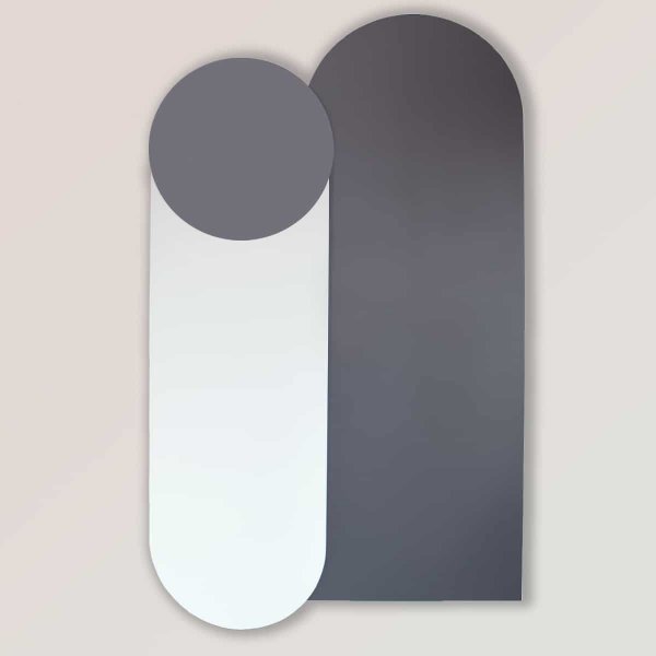 O minimalist wall cabinet in limited edition with a graphical facade, designed by jacobsroom studio, Rome, and crafted from recycled wooden panels