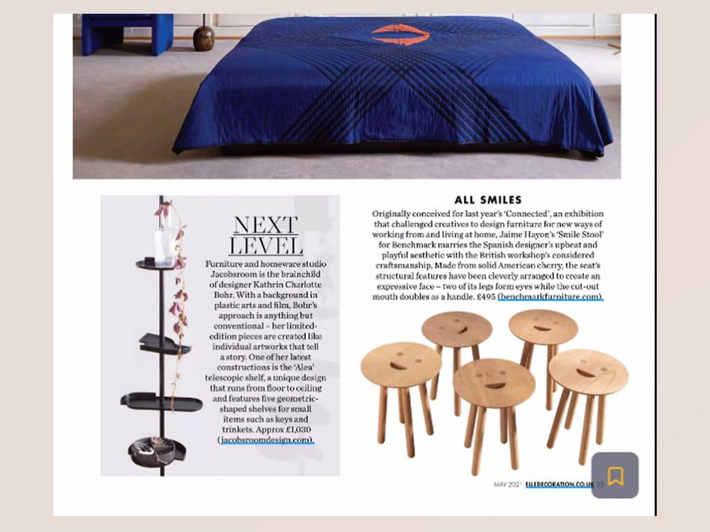Alea telescopic shelf by jacobsroom featured in Elle Decoration