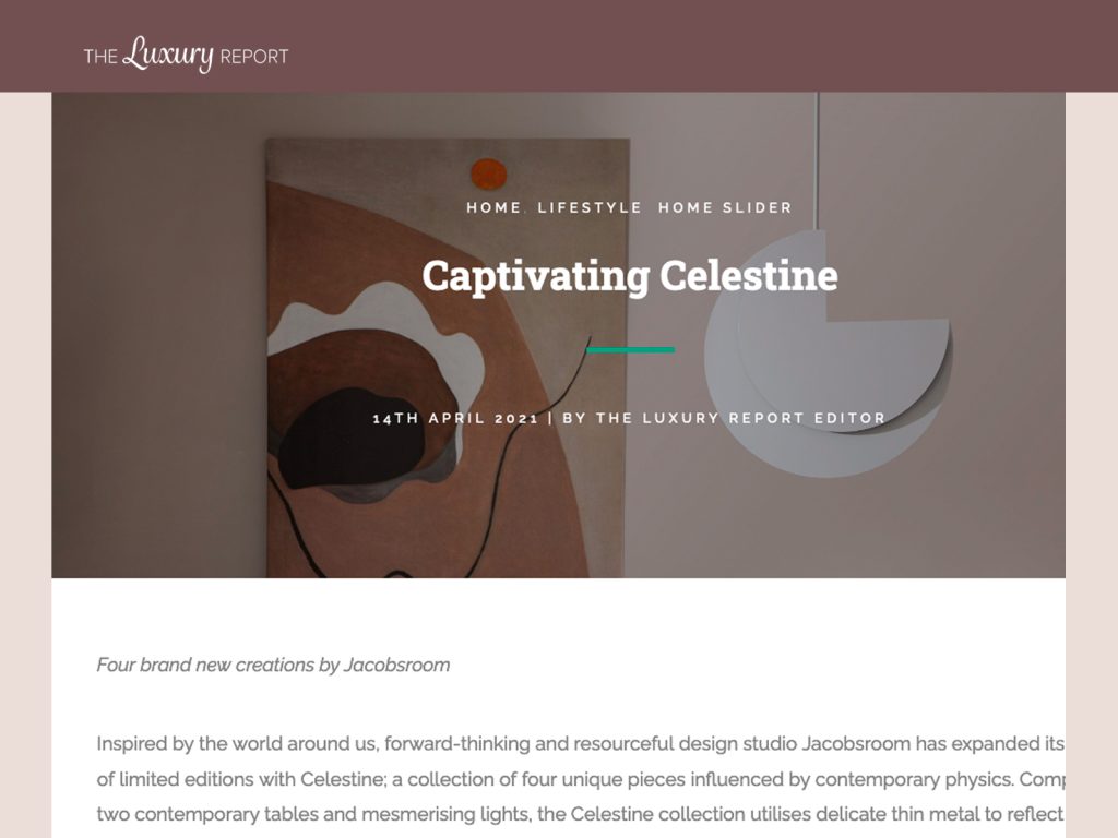 The luxury report featuring jacobsroom studio Rome: The Celestine collection
