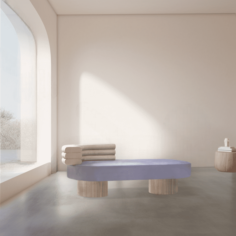 Minimalist contemporary O chaise longue designed by jacobsroom studio, Rome