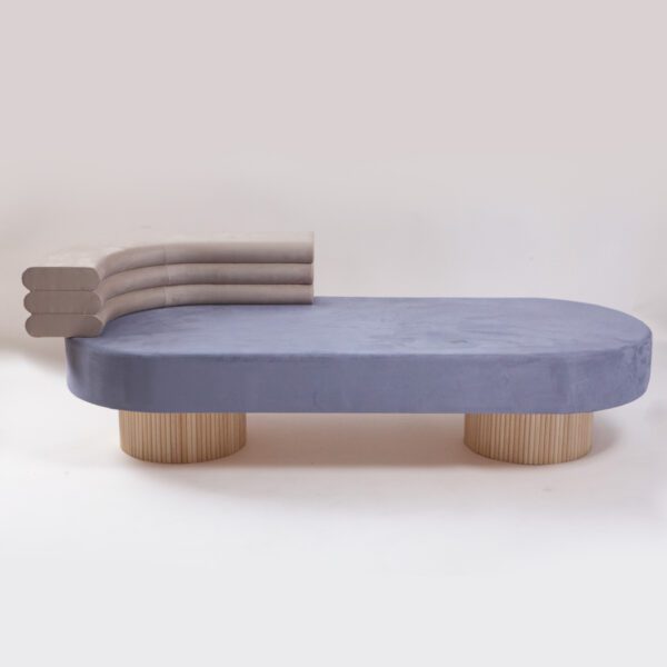 Minimalist contemporary O chaise longue designed by jacobsroom studio, Rome
