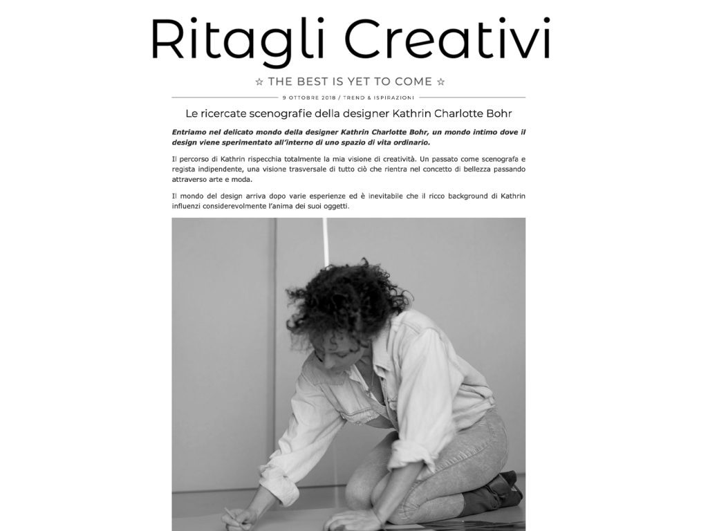 Le ricercate scenografie della designer Kathrin Charlotte Bohr