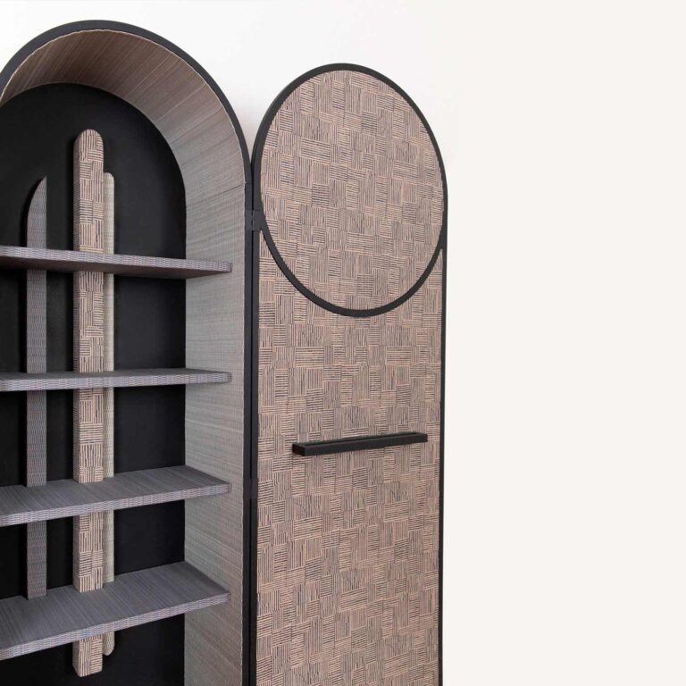 O cabinet custom interior decoration with Metaphores Pairs Hermes luxury fabrics