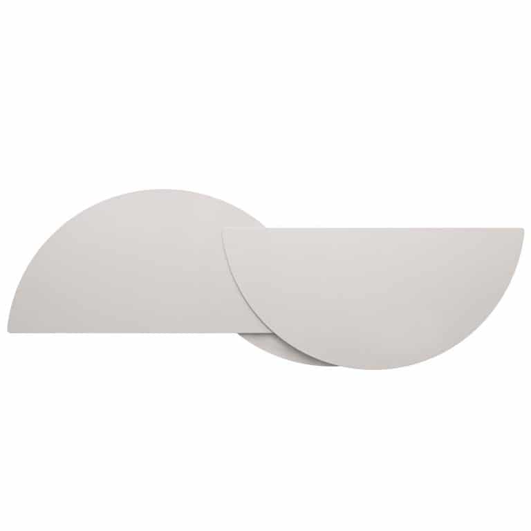 Ultra modern white side table Alhena by jacobsroom studio Rome, top view