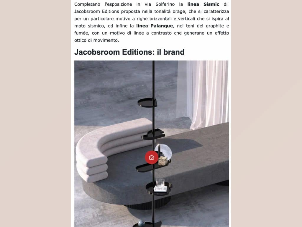 pianeta design-featuring-jacobsroom-editions-at-MILAN-DESIGN-WEEK-2021 Elisa Ossino H+O I'll be Your Mirror