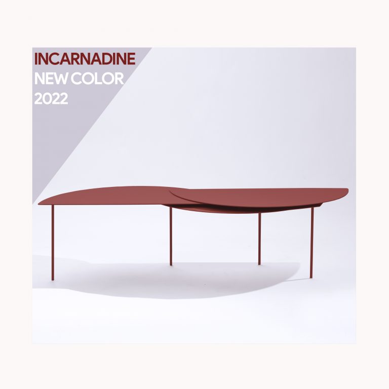 jacobsroom alhena extendable side table incarnadine powder coated metal sheet contemporary minimal limited edition