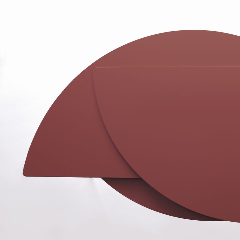 jacobsroom alhena extendable side table incarnadine powder coated metal sheet contemporary minimal limited edition