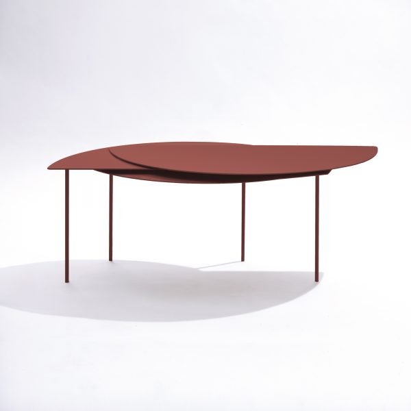 jacobsroom alhena extendable side table incarnadine powder coated metal sheet contemporary minimal limited edition